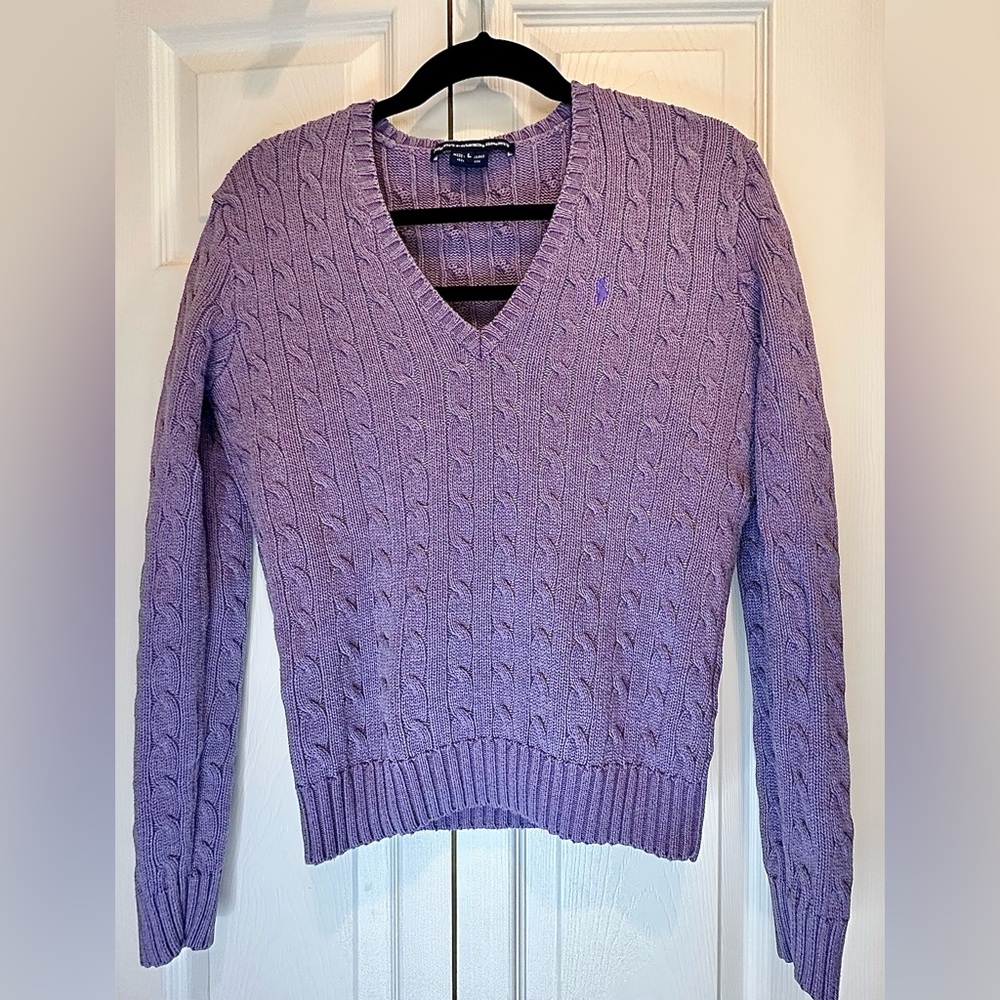 Polo Ralph Lauren Lavender Women's V-Neck Sweater